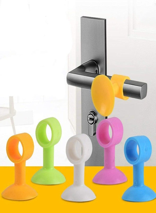 Bhuma Mini Anti-Collision Silicone Door Stopper Door Handle Crash Pad Bumper Guard Rubber Stopper Wall Mute Crash Pad Silencer | 5 pc's | Multicolour. - Image 1